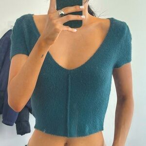 Free People Jade Green Shortsleeve Top- Size S